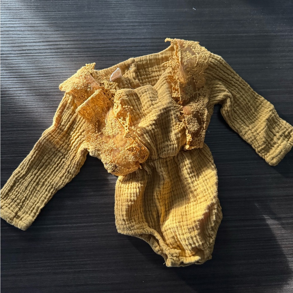 Yellow Ruffled Kids Bodysuit